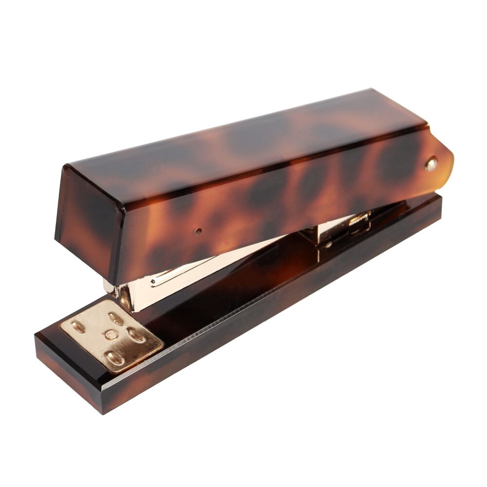 Acrylic Tortoise Shell Desktop Stapler Leopard Desk Accessories Print Book Binding Stapler