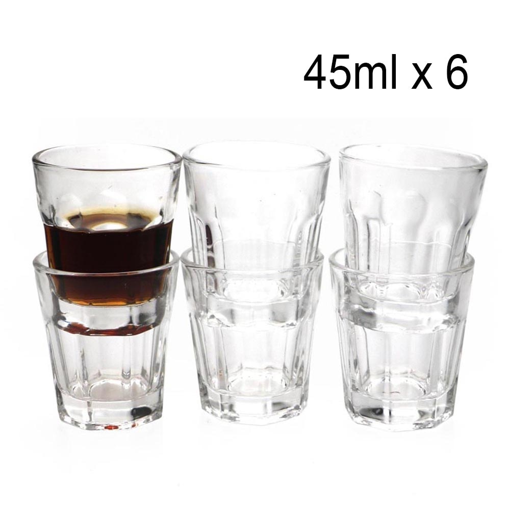 6Pcs Crystal Whiskey Glass Cup Hand Blown Wall Transparent Small Capacity Heat Resistant Lead Free Glass Shot Glass Portable