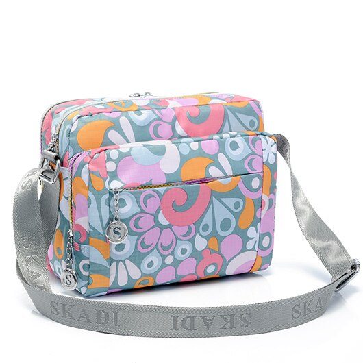 nylon casual 10 pocket super women's messenger bag small handbag: Kao