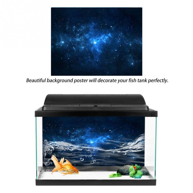Aquarium Accessories PVC Adhesive Aquarium Fish Tank Stickers Background Poster Backdrop Decoration Paper Aquarium Decoration: 91x50cm