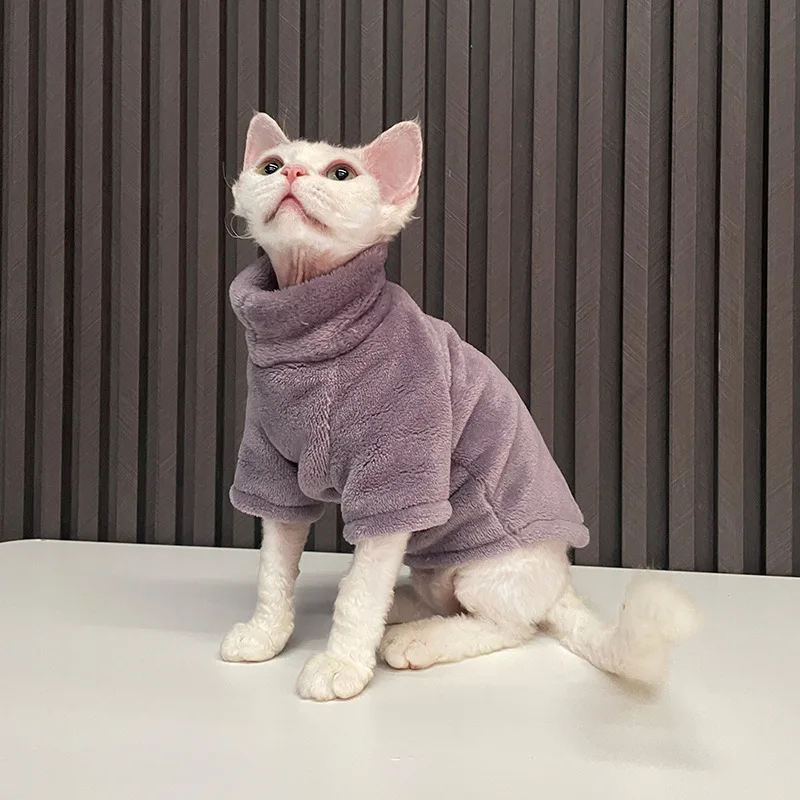 Vestiti alla moda per gatti Sphynx Maglione per gatti Abbigliamento per gattini Hound Dog Felpa con cappuccio Vestiti per Sphinx Cat Outfit Tute per animali domestici: XS / Black