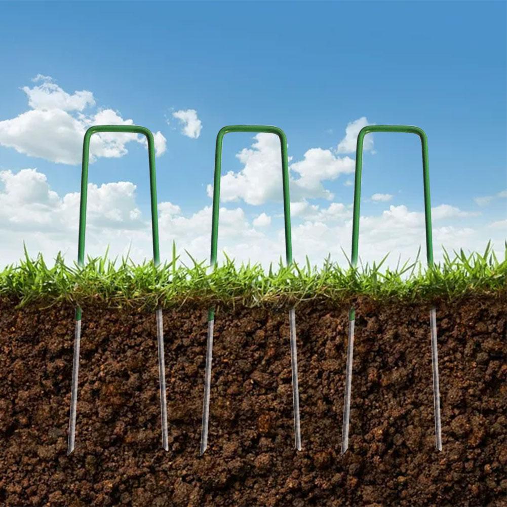 Clou de fixation en forme de U clous de sécurité durables robustes en acier galvanisé pour la fixation de l'herbe de paysage de pelouse de jardin
