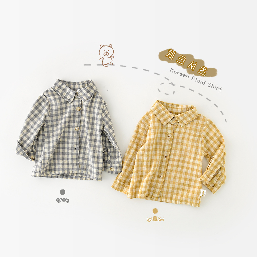 Baby Jongen Plaid Lange Mouwen Baby Girl Shirt Blouse Jongens Plaid Outfit Baby Meisje Lange Mouwen Tops