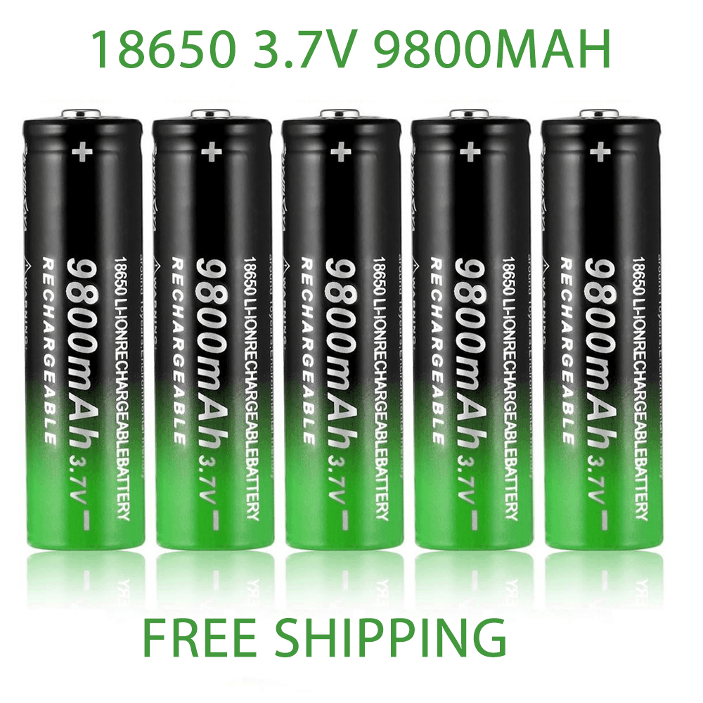 18650 Battery 9800mAh 3.7V 18650 Li-ion batteries Rechargeable Battery For Flashlight Torch +