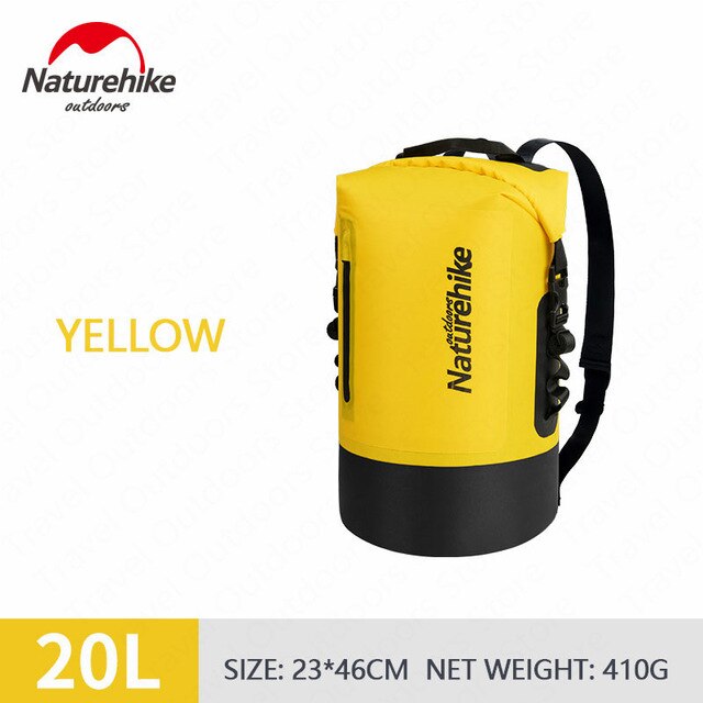 Bolsa seca impermeable de 20L, 30l y 40L para kayak de navegación, pesca descenso de ríos, natación, snowboard flotante, Camping, mochila para exteriores: 20L Yellow
