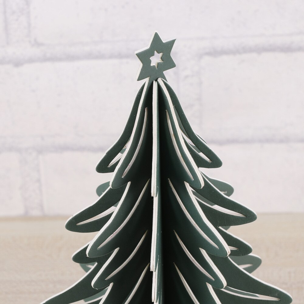 1PC 3D Paper Craft 3D Christmas Tree Stereoscopic Paperboard Paper Christmas Tree Table Centerpiece Christmas Ornament for Party
