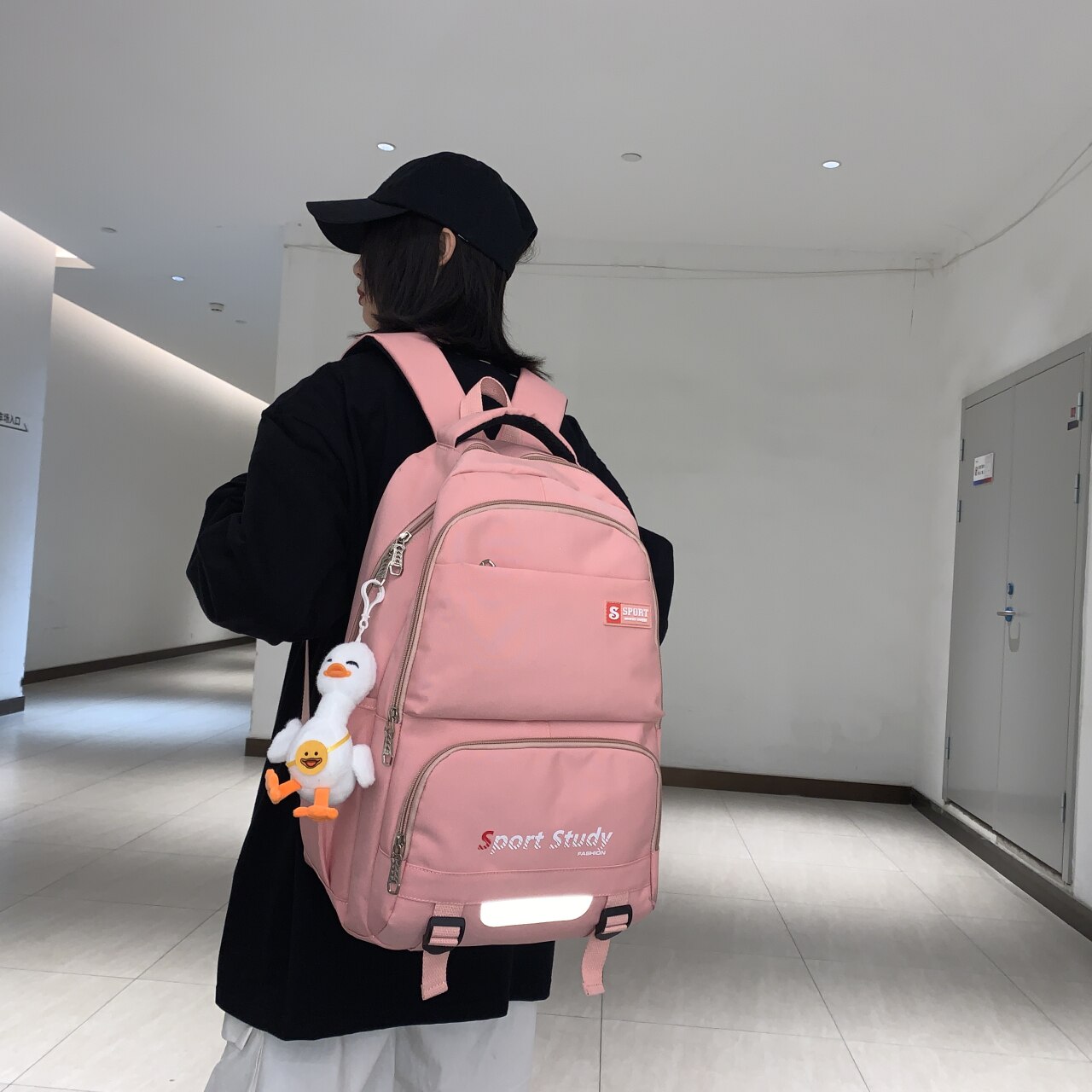 2022 School Backpack For Girls Canvas Plaid Working Travel Backpack Bags For Women Multiple Pockets School Girls Backpack
