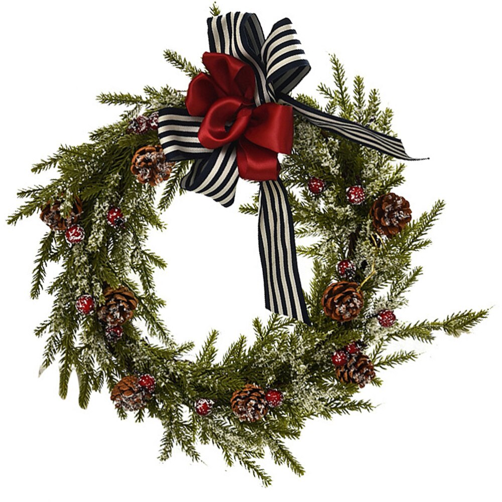 1Pc Christmas Wreath Decorative Garland Door Hanging Wreath Pendant Prop