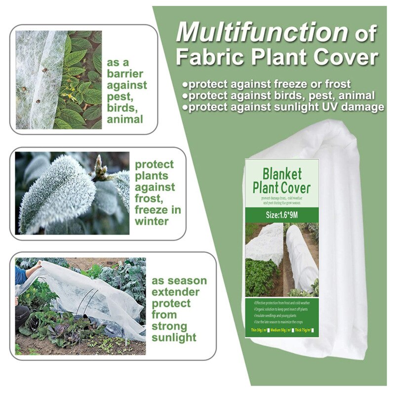 Non-woven Plant Cover Fabric Antifreeze Seedling Garden Flower Plant Protector For Winter Freeze-proof Cold-proof Keep Warm