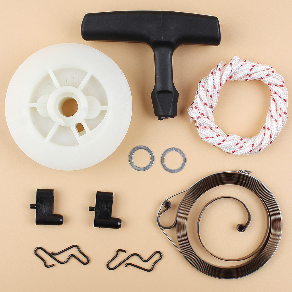 Ryggdrag starter fjäderhjul handtag grepp rep kit för stihl  ms180 ms170 ms210 ms230 ms250 021 023 025 017 018 motorsågar