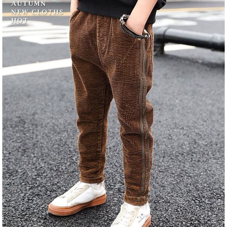 Nuovo bambino di Modo Del Ragazzo di Inverno Pantaloni per 2-12T Anni per Bambini di Velluto A Coste Dei Pantaloni Dei Ragazzi di Velluto Spessore Caldo casuale Pantaloni Abbigliamento per Bambini: caffè / 12