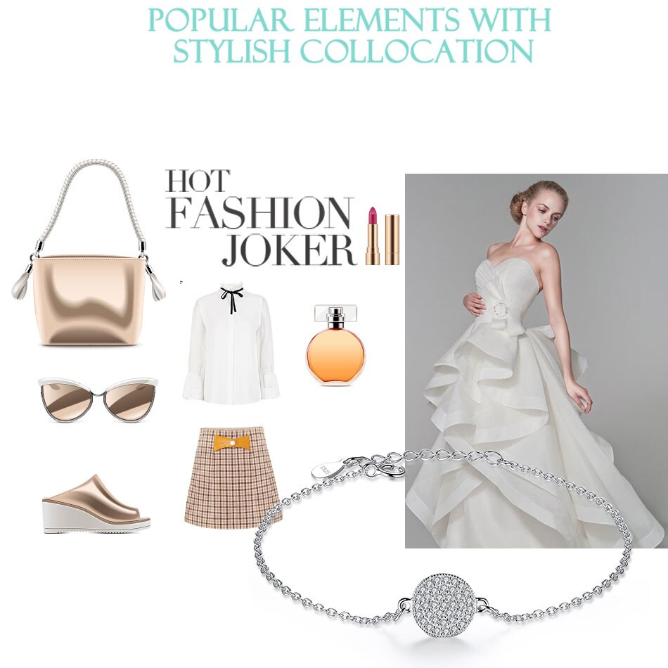 Trendy 100% 925 Sterling Zilver Crystal Circle Armbanden Modeketen Armband Voor Vrouwen Sterling Zilveren Ronde Charm Sieraden