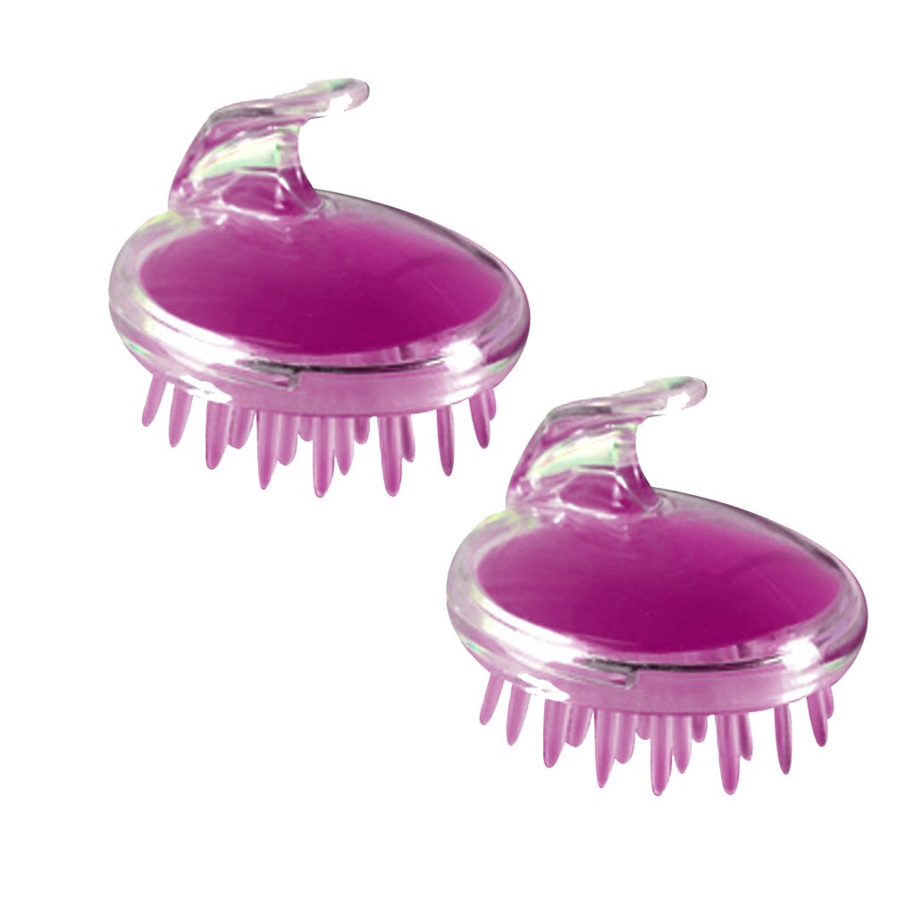 2Pc Siliconen Head Body Massager Shampoo Hoofdhuid Massage Borstel Siliconen Hoofd Shampoo Reiniging Massage Borstel Body Douche Borstel # nd: Paars