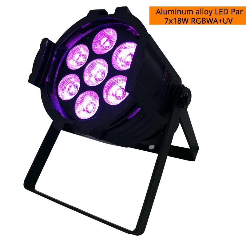 LED Kann Par 7x18W Licht Aluminium Hülse RGBWA + UV Dmx512 Bühne Lampe Beruf Für Party Hochzeit dmx Bühne Licht Gute Party