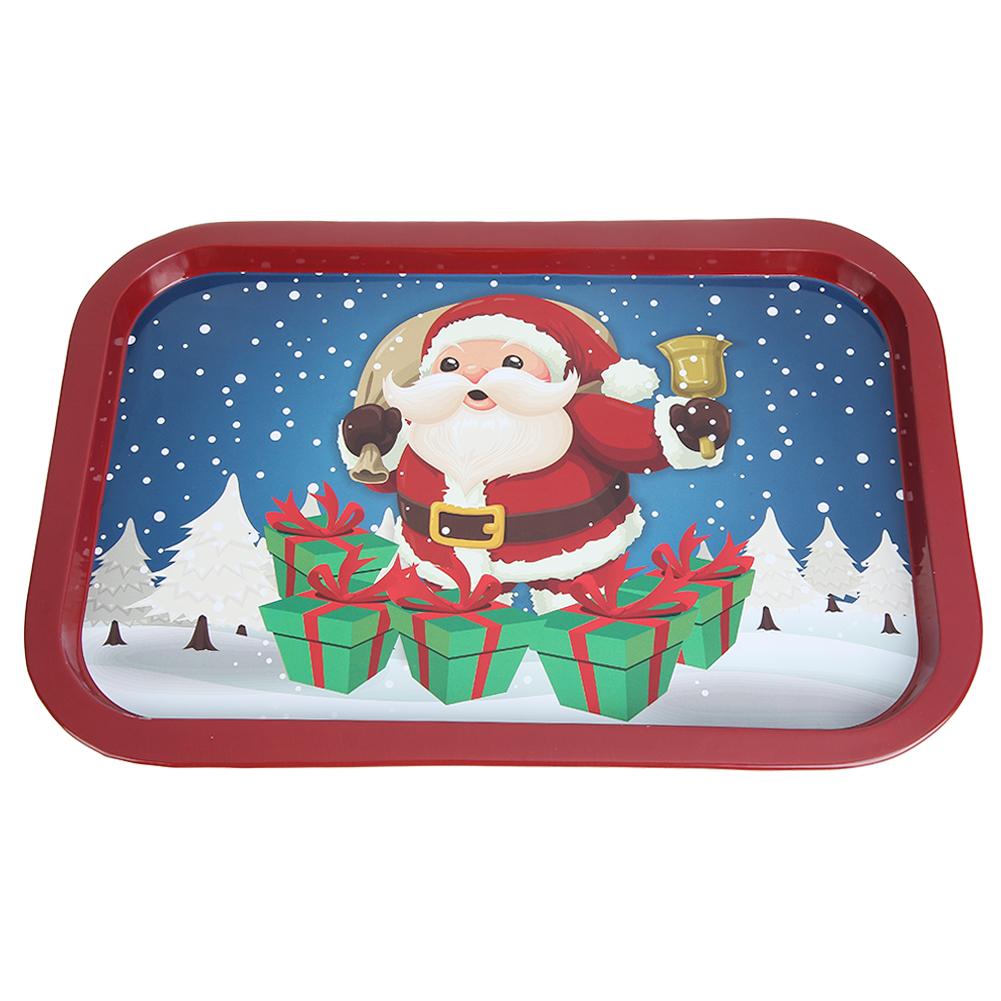 Noël étain plat Rectangle vaisselle assiette alimentaire récipient mariage boîte à déjeuner pour décor de Festival de noël