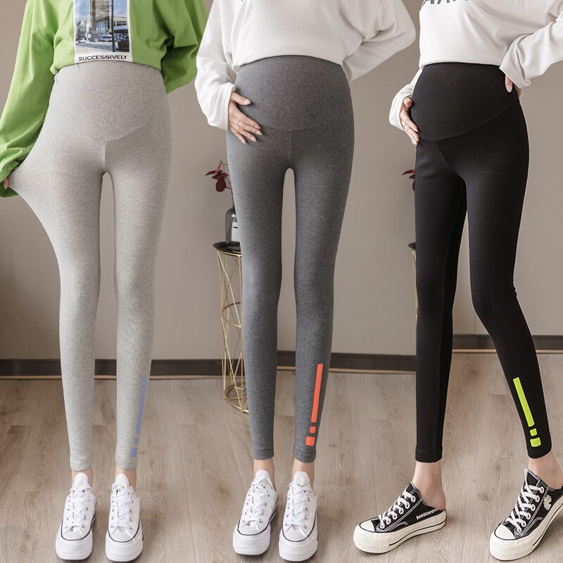 Vroege herfst dragen hoge taille buiklift broek leggings puur katoen patroon print zwangerschapsbroek zwangerschapskleding 2213