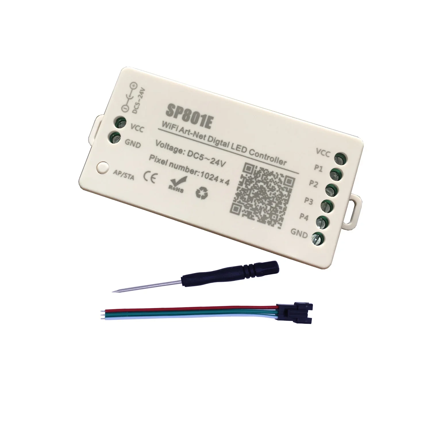 Controlador LED SP801E WiFi Art-Net para módulo de Panel de matriz LED tira de luz LED a través de Control de aplicación modo AP/modo STA DC5V-24V