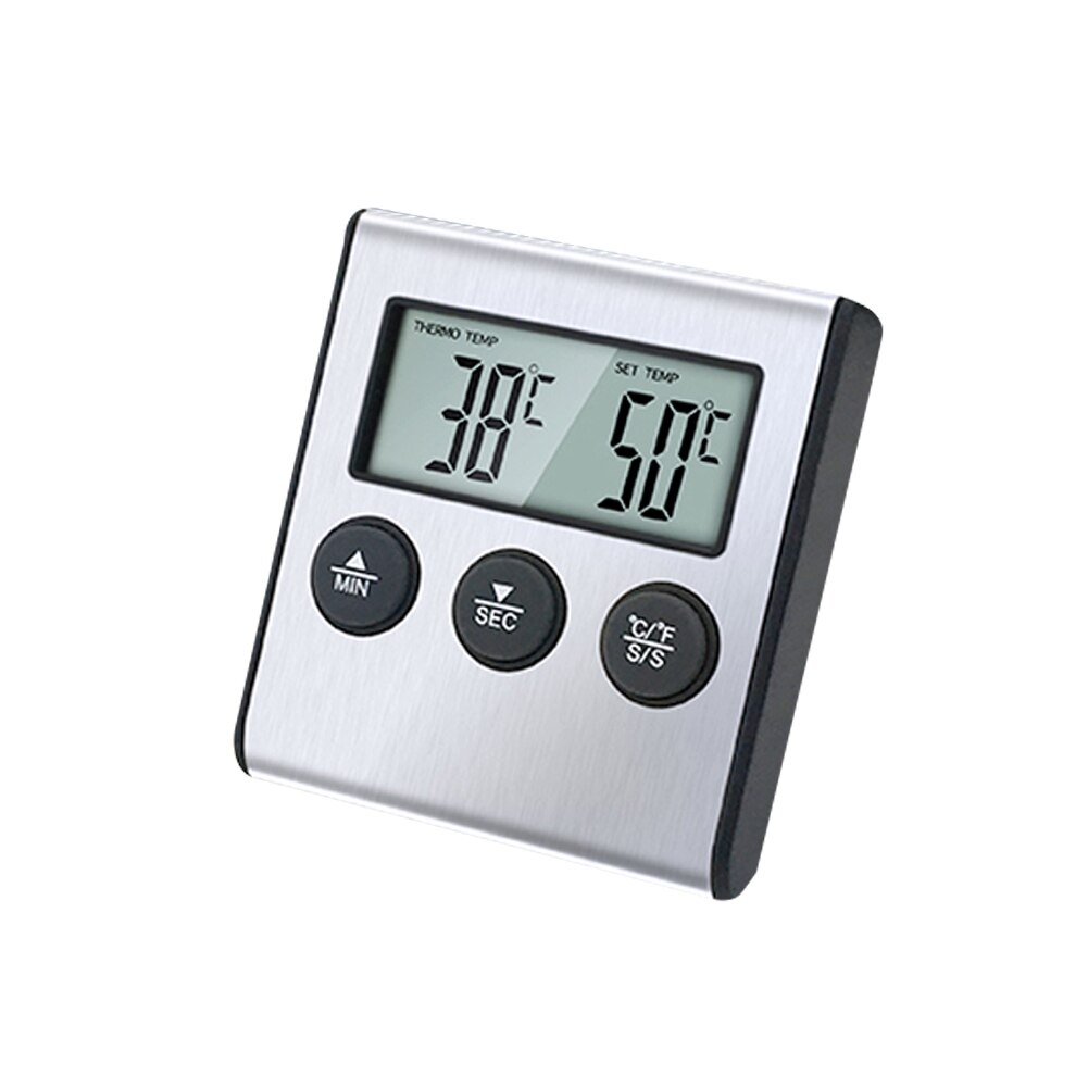 Digital Food Thermometer Kitchen With Long Probe Cook Baking Temperature Measuring Tester Barbecue Oven Grill Alarm Timer Tool