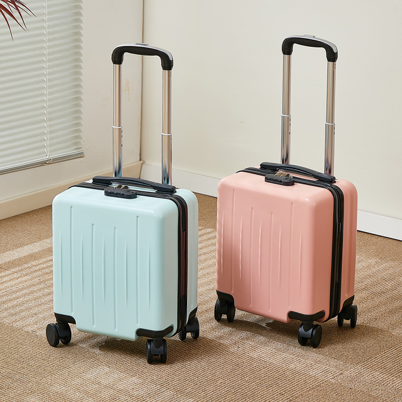 Valise de voyage unisexe à roulettes PC, 14 pouces, , à la , ABS, mini valise d'embarquement, petite main, Lu