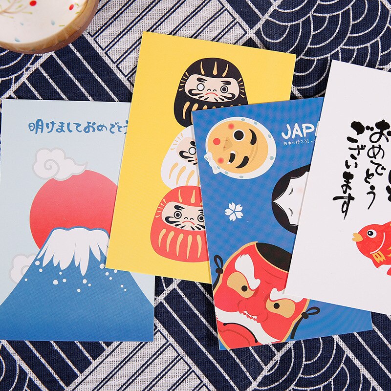 30 feuilles/Set carte postale fille japonaise/carte de voeux/carte de Message/cartes de noël et nouvel an