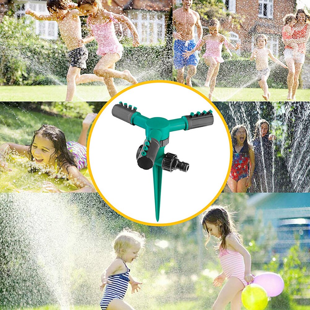 360 Degree Automatic Rotating Lawn Sprinklers With support Water Sprinkler 3 Arms Nozzles garden Irrigation Device tool