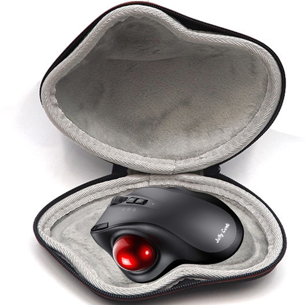 Ratón Trackball de 2400DPI, ratón recargable por Bluetooth de 2,4G con funda EVA, Mouse ergonómico Vertical para portátil, iPad, Mackbook: mouse and bag