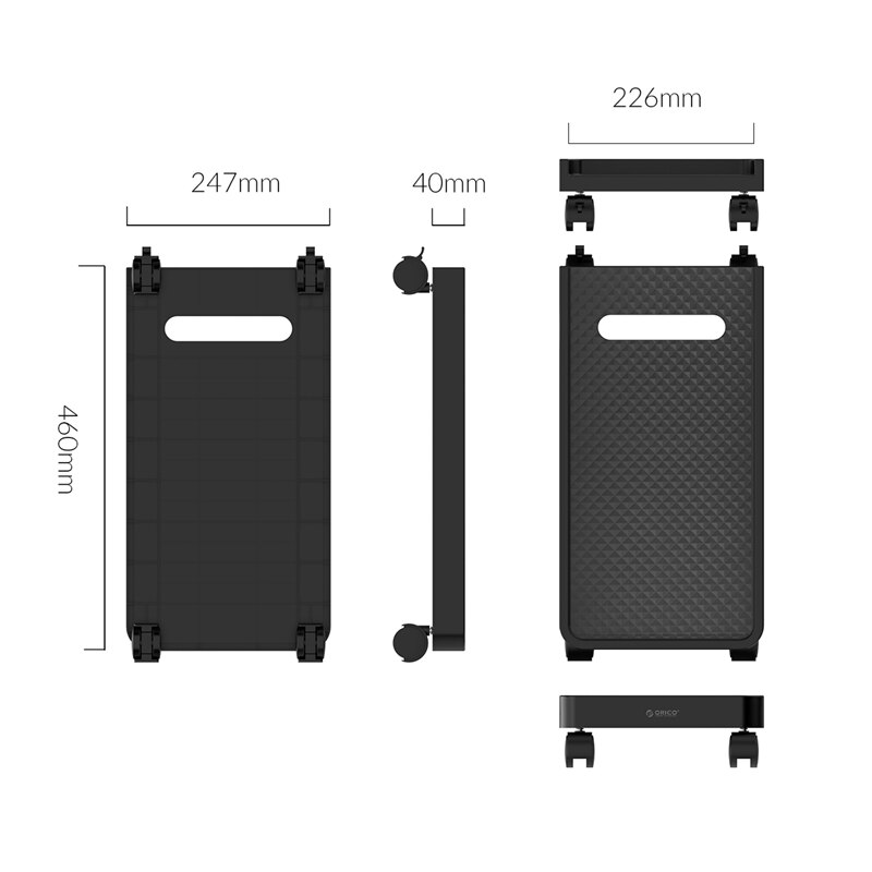 ORICO-soporte extraíble para CPU de ordenador, con ruedas, guardabarros, anticaída, para torres de PC, resistente al agua