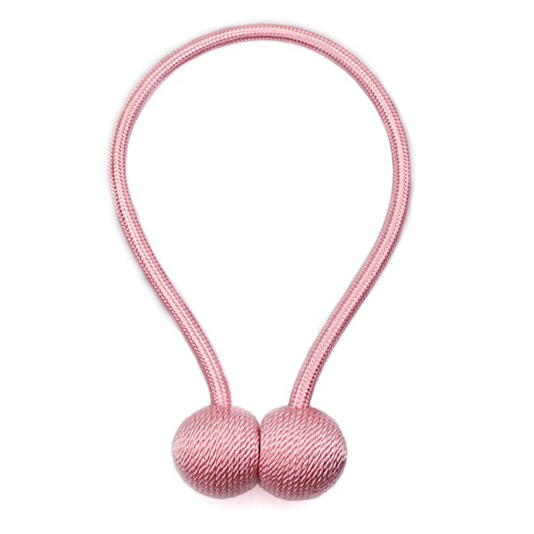 1 pc gardinfester sterke magnetiske dekorative gardiner knyterygger vevde tauholdere til gardininnredning: Rosa