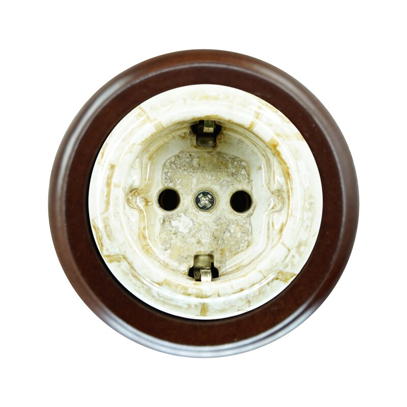 Retro porcelain switch ceramic rotary switch porcelain light switch With Wooden Frame: Marble