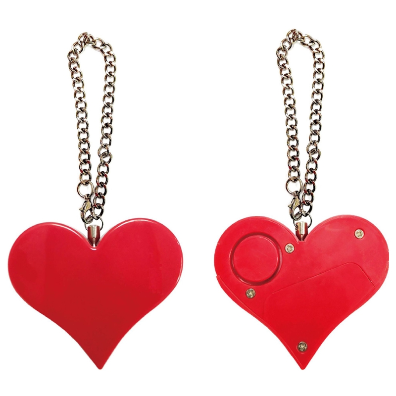 130DB Personal Alarm Attack Alarm Heart Shape Personal Security Alarm Keychain Emergency Self D efense Siren