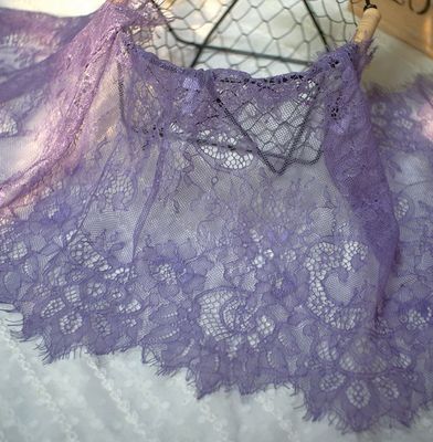 Breite 35CM länge 3 Meter exquisit wimpern spitze DIY kleidung zubehör hohl schleier hochzeit kleid stoff: violett