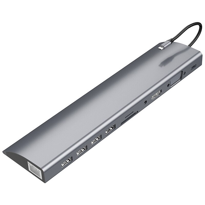 Moyeu 11 en 1 Type C USB C3.0 moyeu multifonction type-c Station d'accueil HDMI HD Vga Hub: Default Title