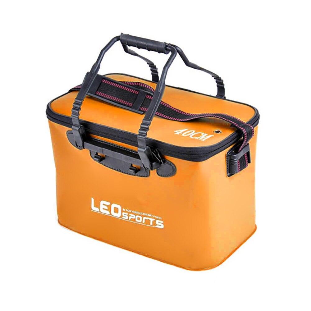 Portable EVA Fishing Box Multifunction Fishing Organizer Live Fish Boxes Camping Water Container Tackle Storage Bag: Orange