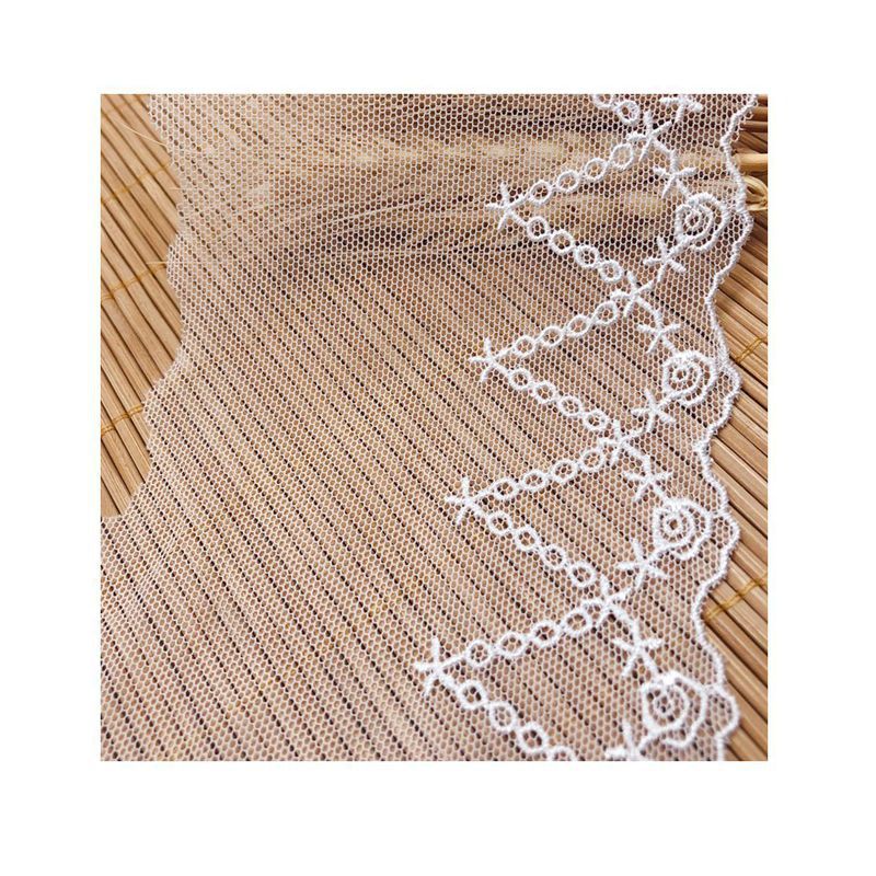 Accesorios de ropa para novia, velo de boda, tejido de costura, malla de cintas de encaje, bordado, estrella de encaje, de flores, Lolita