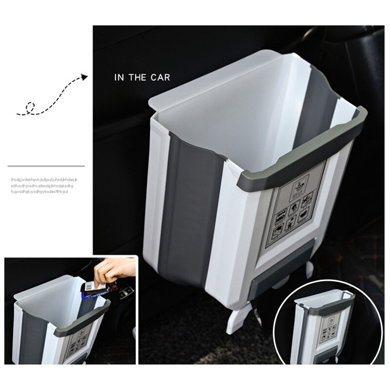10L Kitchen Folding Trash Can Bin with Garbage Bag Holder Rack Recycle Dustbin Rubbish Waste Container Kitchen Cabinet Organizer