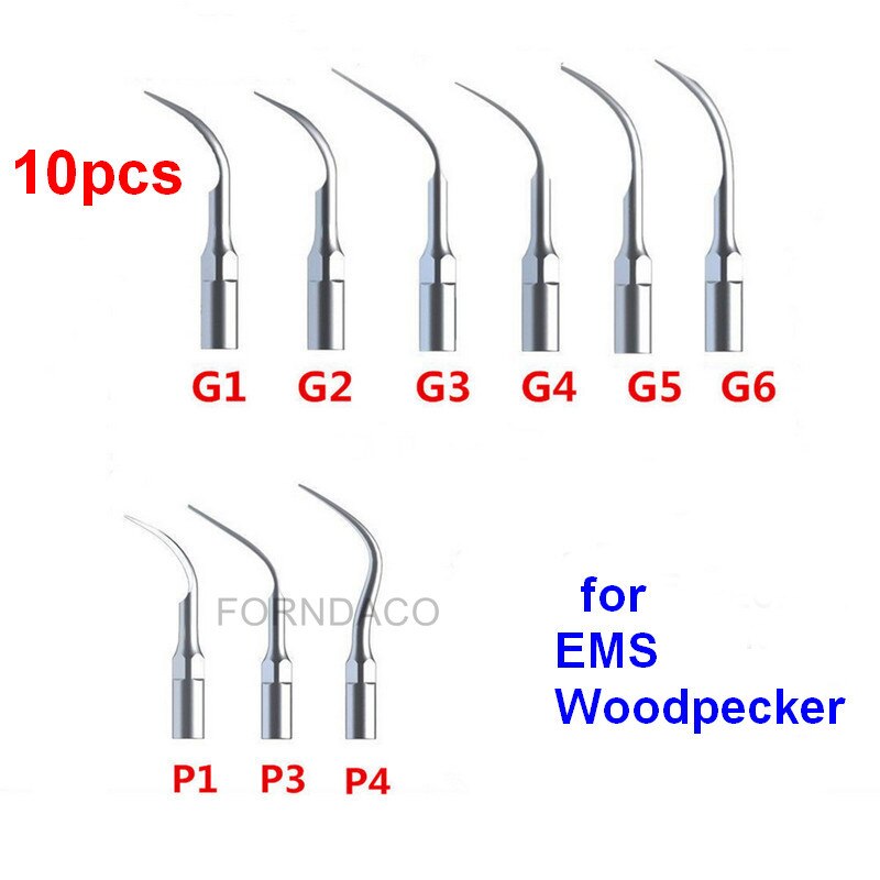 10 st  g1 g2 g3 g4 g5 g6 p1 p3 p4 dental scaler tips ultrasonic tip tandläkare för ems &amp; hackspett