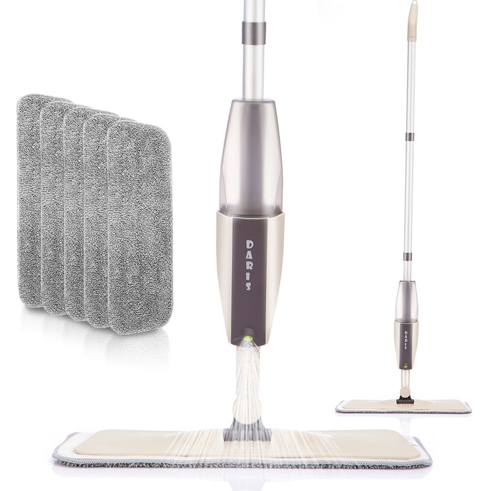 SDARISB-mopa con pulverizador manual, herramienta de limpieza para el hogar, fregona para lavar el suelo, fregona plana, limpiador de suelo con almohadillas de microfibra de repuesto