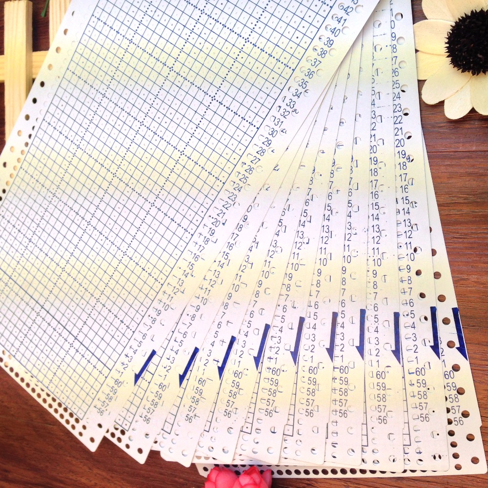 10 unids/lote Tarjeta de un dispositivo para tarjetas perforadas hermano/plata REED máquinas suéter tejido a mano accesorios de artesanía