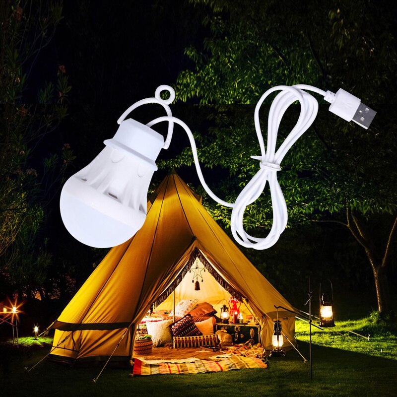 Led pære camping lys med krog telt camping lampe stærk lysstyrke usb lys bærbar lanterne telt lanterne camping vandreture