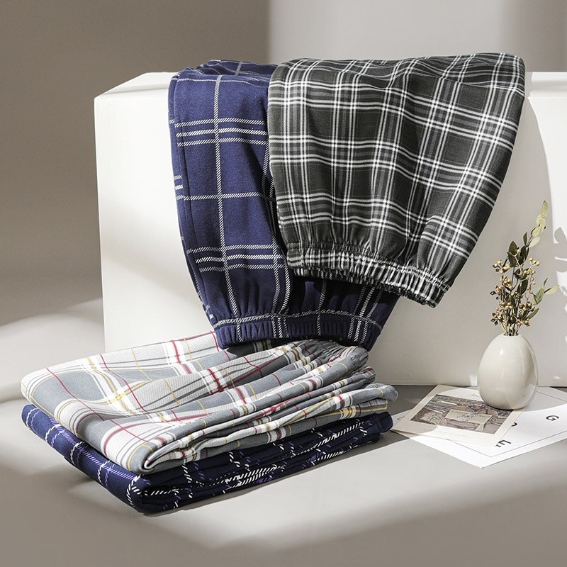Reine Baumwolle Jungen Männlichen Casual Plaid Hosen Shorts Sport Hosen Pyjamas Schräg Tasche Pyjamas Nachtwäsche Elastische Taille Mann der Marmeladen HDE