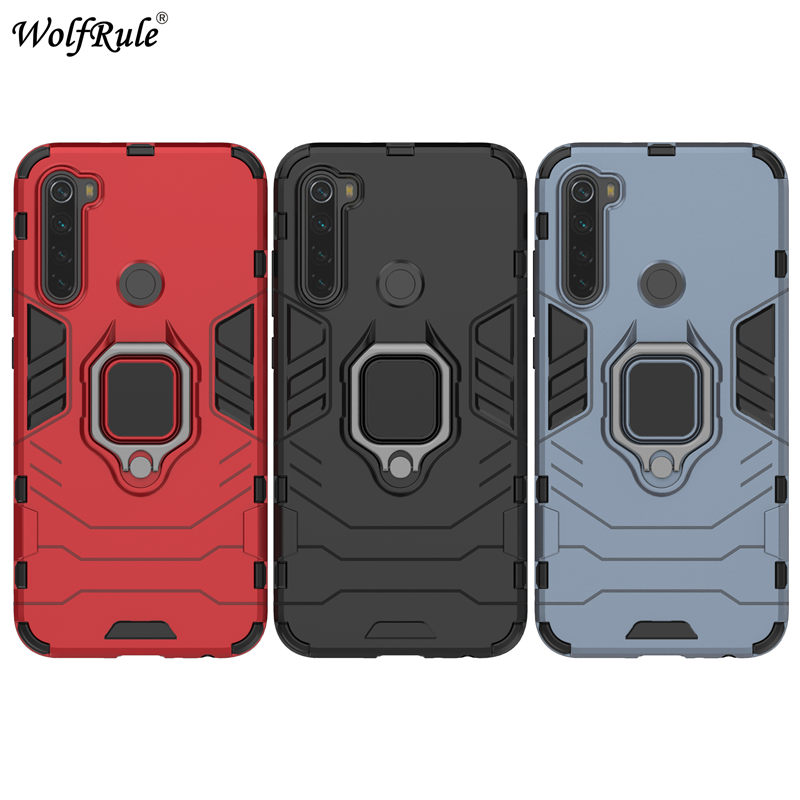 Coque rigide avec anneau support magnétique pour Xiaomi, compatible modèles Redmi Note 8,