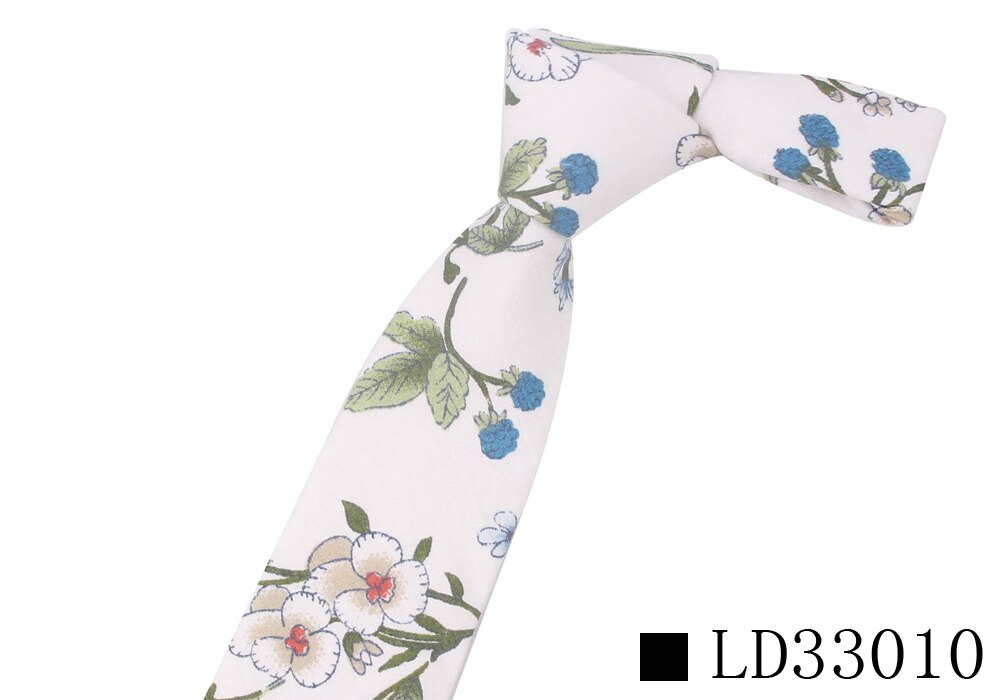 Bloemenprint Stropdas Voor Mannen Vrouwen Skinny Katoen Hals Voor Bruiloft Business Casual Mode Stropdassen Klassieke Pakken Slanke Hals ties: LD33010
