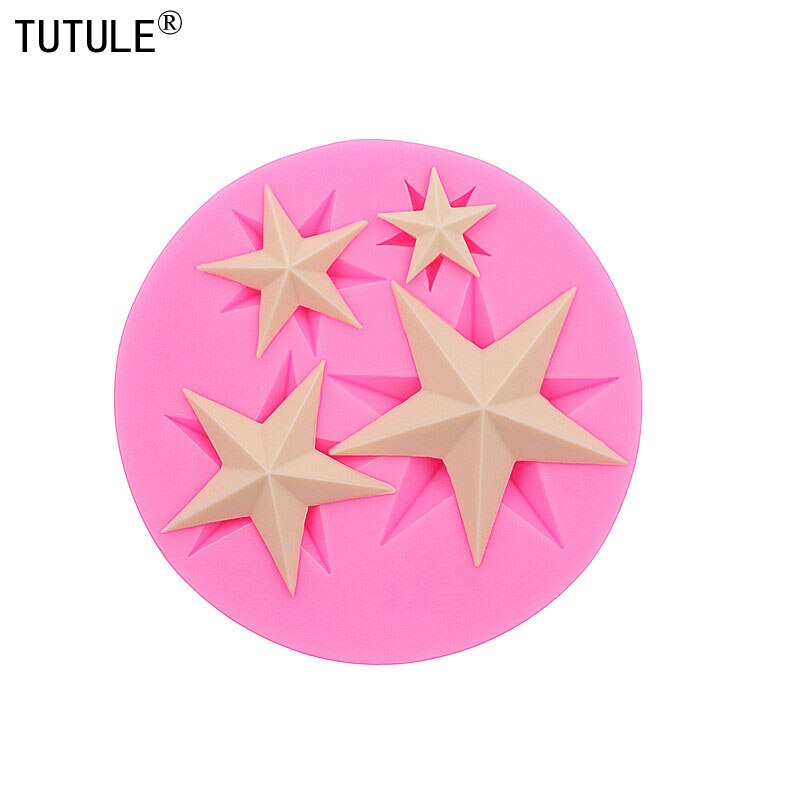 Flexibele, voedselveilige rubberen mal met sterrenmotief, siliconen mal met een eenzame ster, chocolademal, mal voor hars, polymeerklei, flexibele siliconen mal: Roze