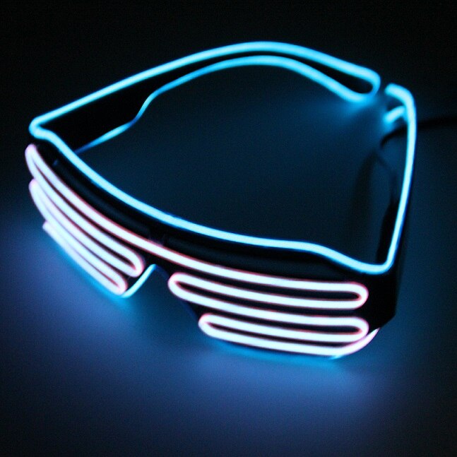 glühen LED EL Gläser Draht sonnenbrille Licht hoch Schattierungen Blinkt Rave Doppel Farbe Festival Partei Helle Gläser gafas disfraz: 2