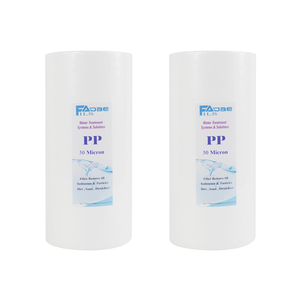 2-PACK Of 50 Micron 10"x4.5" Sediment Water Filter Whole House Big Blue,made of pure polypropylene