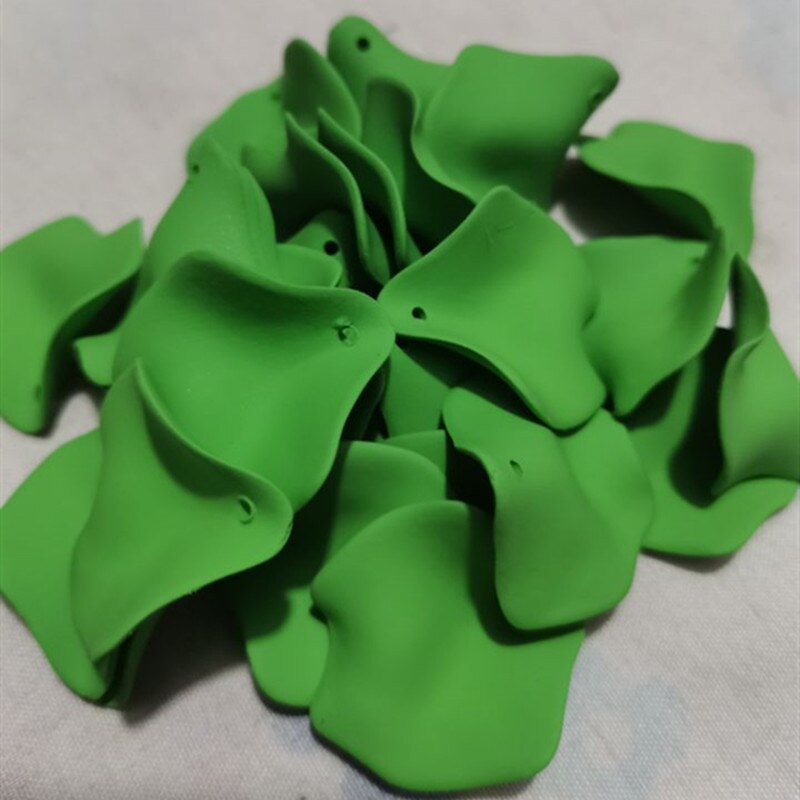 popular plastic multi color DIY flower shape beads Good handmade jewelry accessory beads 50 pieces y12577: light green