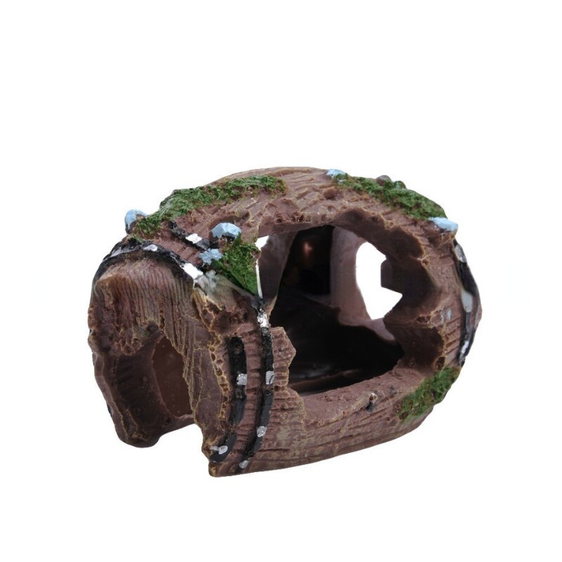 Aquarium Accessories Fish Tank Decorative Landscaping Resin Crafts Antique Wine Barrel Fish and Shrimp Shelter Breeding Nest: black