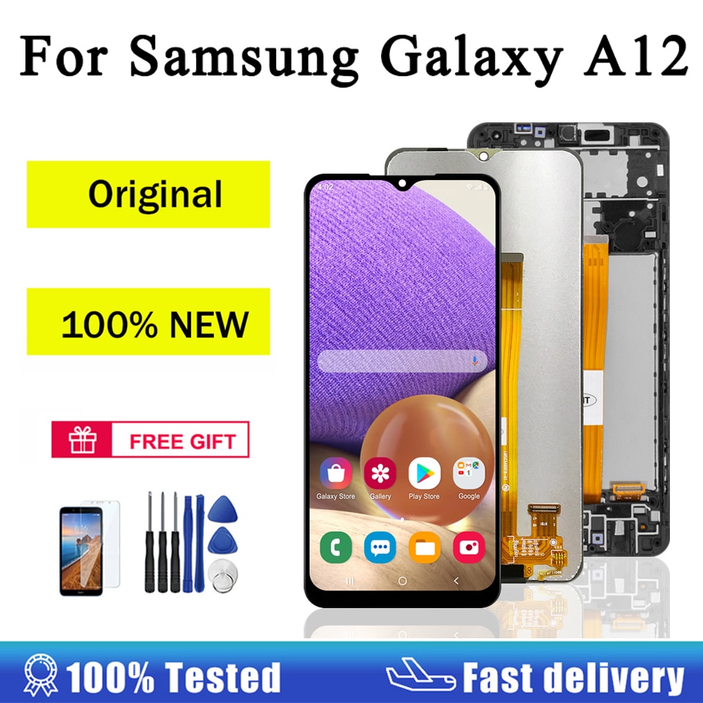 AUMOOK 100% Original For Samsung Galaxy A12 LCD Display Touch Screen digitizer Assembly Replacement LCD Screen