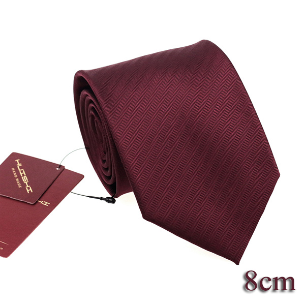 Huishi 6cm og 8cm ensfarvet vin herre smal vandtæt vin slips jacquard vævet forretning bryllup slips til mand slips: Tp -30