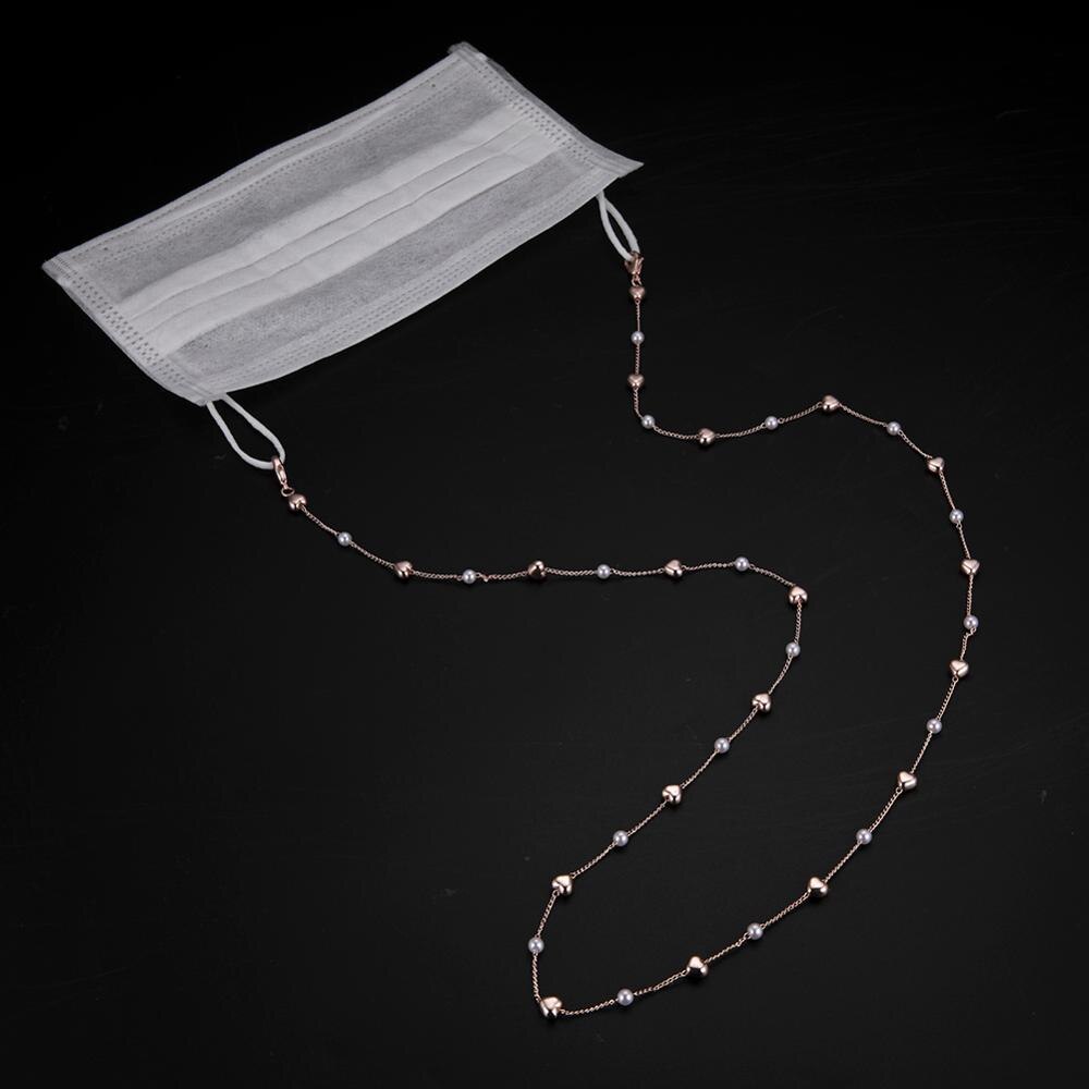 Teamer Hart Kralen Ketting Voor Masker Mode Gesimuleerde Parel Masker Ketting Hals Ketting Voor Glazen Lanyards Accessoires